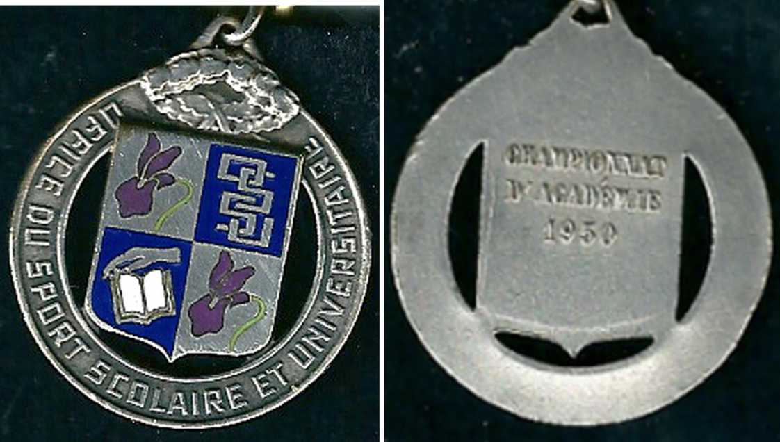 Médaille de l ' OSSU obtenue lors d'une victoire au 750 mètres en minimes par Garriguet Alain 